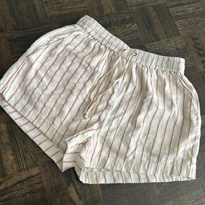 Aritzia Wilfred Free Striped Pull-on Shorts White XS